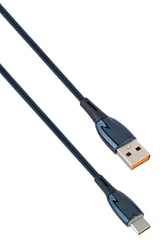 USB and Type-C cable on white background in insulation