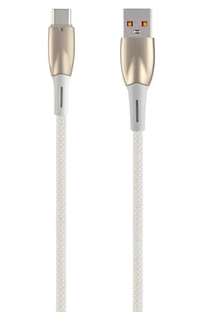 USB and Type-C cable on white background in insulation