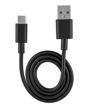 USB and Type-C cable on white background in insulation