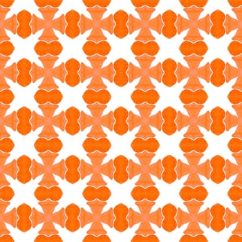 Chevron watercolor pattern. Orange terrific boho chic summer design. Textile ready captivating print, swimwear fabric, wallpaper, wrapping. Green geometric chevron watercolor border.