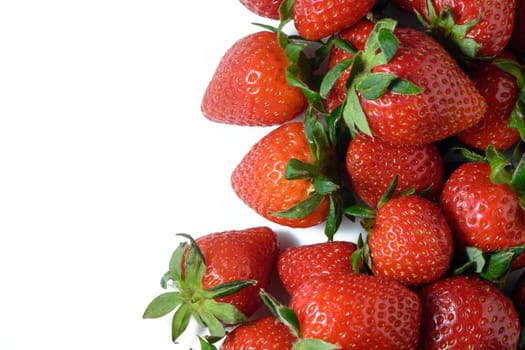 Strawberries isolated. Ripe sweet strawberries and half a berry on a white background. 4