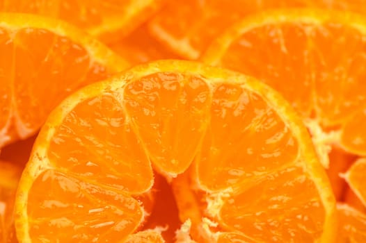 Texture of sweet cut tangerines as background 3