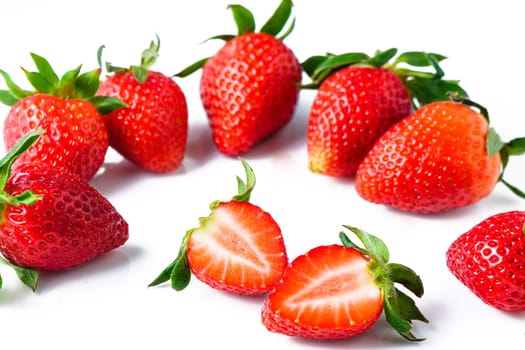 Fresh strawberries isolated on white background. 2