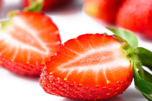 Fresh strawberries isolated on white background. 3