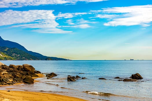 Beach in the urban area of ​​the island of Ilhabela on the north coast of Sao Paulo