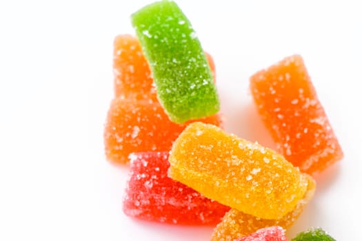 Soft candies, multi-colored marmalade, long, close-up, selective focus 3