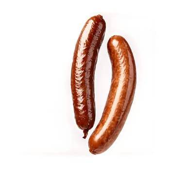 Two grill sausages isolated on transparency background