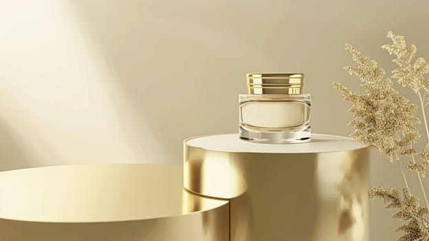 Face cream moisturiser, golden skincare and bodycare product on gold background, spa and organic beauty cosmetics for natural skin care routine