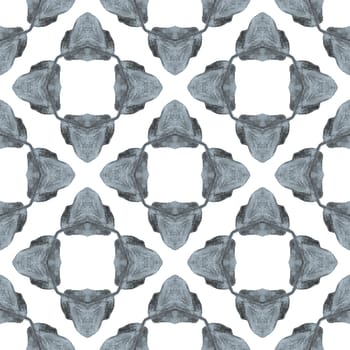 Watercolor summer ethnic border pattern. Black and white grand boho chic summer design. Textile ready neat print, swimwear fabric, wallpaper, wrapping. Ethnic hand painted pattern.