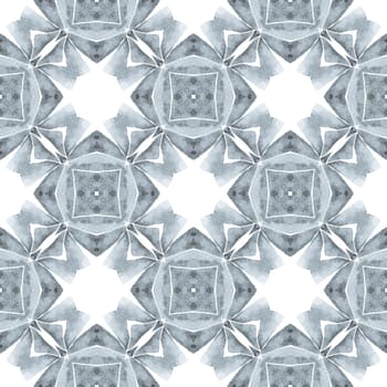 Hand drawn green mosaic seamless border. Black and white excellent boho chic summer design. Mosaic seamless pattern. Textile ready captivating print, swimwear fabric, wallpaper, wrapping.