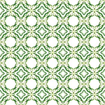 Organic tile. Green grand boho chic summer design. Trendy organic green border. Textile ready radiant print, swimwear fabric, wallpaper, wrapping.