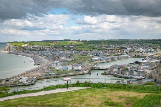 Aerial view of Le Treport (Seine-Maritime) and Mers-les-Bains,Somme
