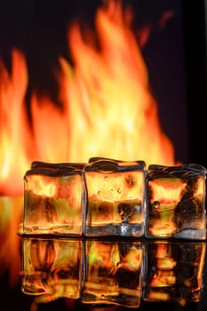 photo of a hot and cold drink with a steam and a ice cube 3