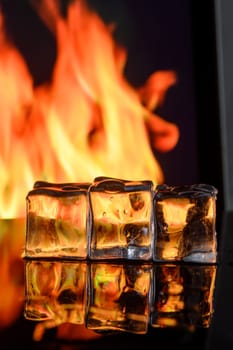 photo of a hot and cold drink with a steam and a ice cube 4