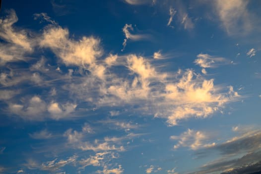 Freedom and peace. Large photo format Cloudscape blue sky. Without any birds. 3