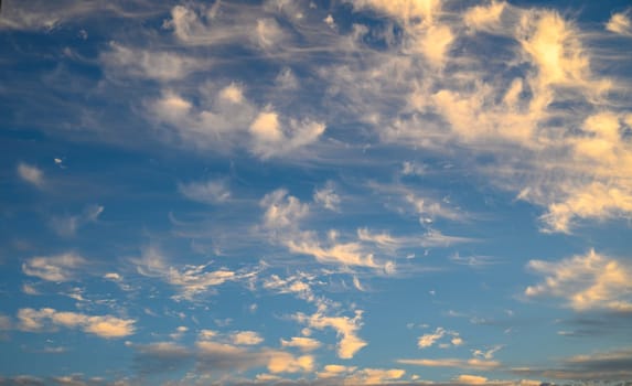 Freedom and peace. Large photo format Cloudscape blue sky. Without any birds.