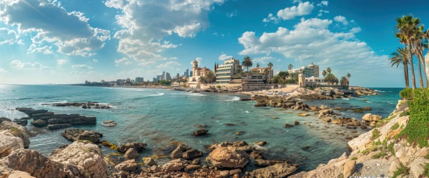 Panoramic view of tel aviv, israel on a sunny day travel and business encounter in the vibrant city