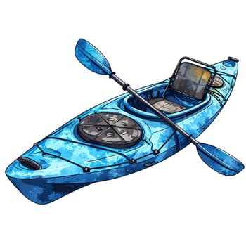 Product Blue kayak with two paddles. Category Automotive lighting. Description Electric blue kayak displayed on a white background