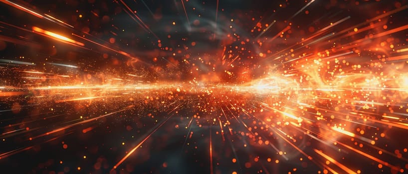 Digital dynamic bursts of light and data in space, showcasing futuristic technology and innovative visual effects.