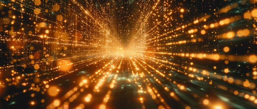 Digital dynamic bursts of light and data in space, showcasing futuristic technology and innovative visual effects.