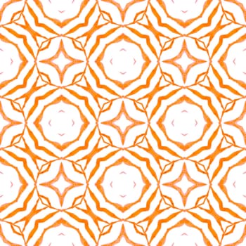 Oriental arabesque hand drawn border. Orange fetching boho chic summer design. Arabesque hand drawn design. Textile ready powerful print, swimwear fabric, wallpaper, wrapping.