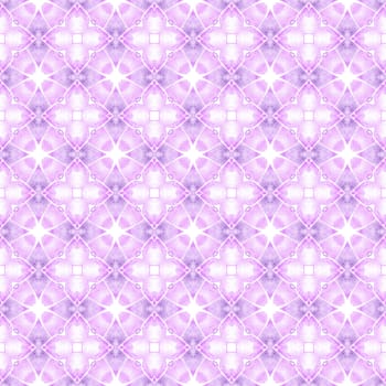 Textile ready fancy print, swimwear fabric, wallpaper, wrapping. Purple bizarre boho chic summer design. Organic tile. Trendy organic green border.