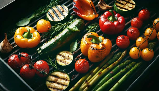 bell peppers, zucchini, asparagus and cherry tomatoes, grilled vegetables.