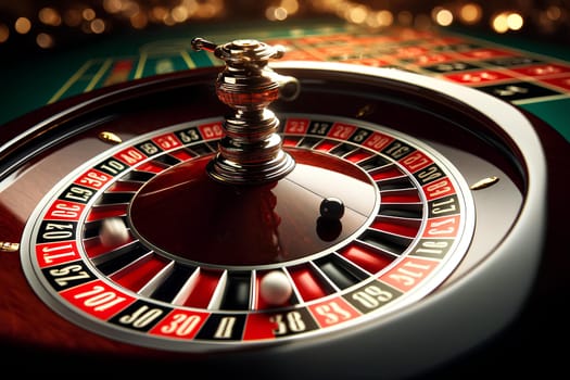 a roulette wheel in a casino close-up.