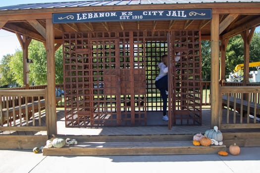 Lebanon City Jail East. 1910 Lebanon, Kansas Oct. 7, 2023 Historical Site Visitor Center. High quality photo