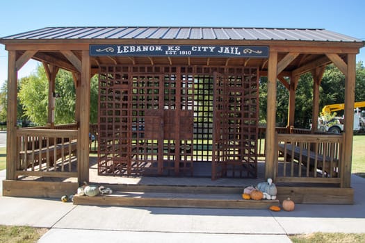 Lebanon City Jail East. 1910 Lebanon, Kansas Oct. 7, 2023 Historical Site Visitor Center. High quality photo