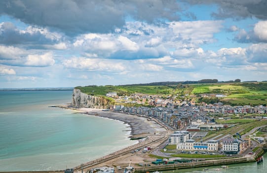 Aerial view of Le Treport (Seine-Maritime) and Mers-les-Bains,Somme