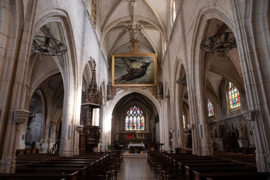 Eglise Saint Jacques Le Treport Normandy France indoor with beautiful paintings and decorations