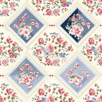 Seamless pattern, tileable country cottage style print for wallpaper, wrapping paper, scrapbook, fabric and product design idea