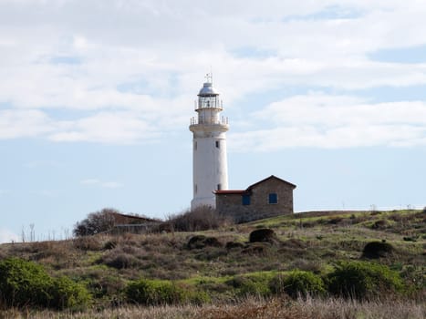 active old lighthouse in Paphos archaeological park.