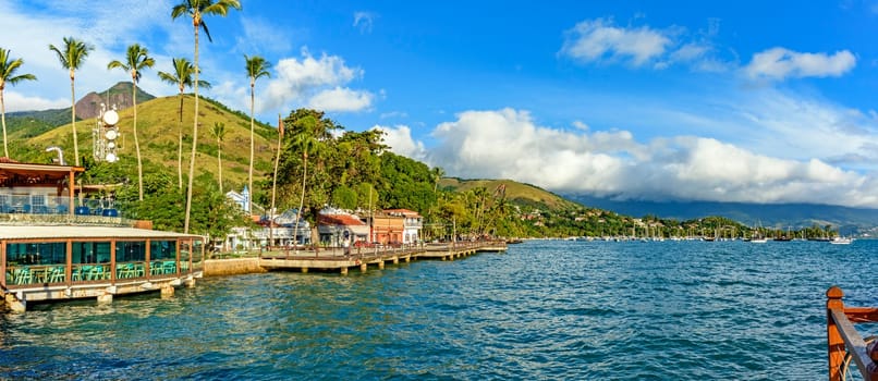 View of the seaside city of Ilhabela on the coast of Sao Paulo