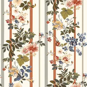 Seamless pattern, tileable floral holiday country cottage print, English countryside flowers theme for wallpaper, gift wrapping paper, scrapbook, fabric and product design inspiration