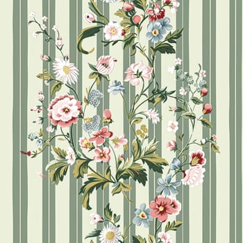 Seamless pattern, tileable floral holiday country cottage print, English countryside flowers theme for wallpaper, gift wrapping paper, scrapbook, fabric and product design inspiration