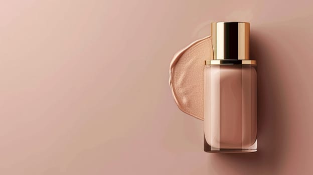 Make-up foundation cosmetics product, beige cosmetic makeup and skincare cream sample as luxury beauty brand design
