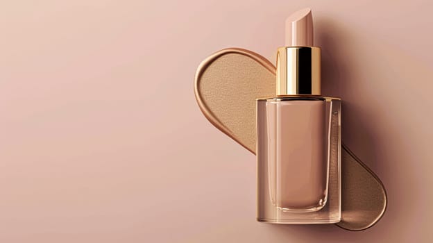 Make-up foundation cosmetics product, beige cosmetic makeup and skincare cream sample as luxury beauty brand design