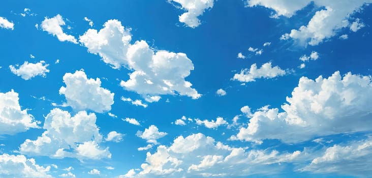 Blue sky and white clouds. Generative AI. High quality photo