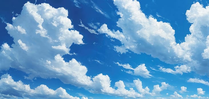 Blue sky and white clouds. Generative AI. High quality photo