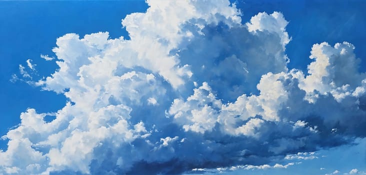 Blue sky and white clouds. Generative AI. High quality photo
