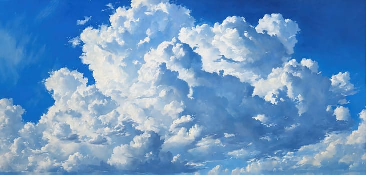 Blue sky and white clouds. Generative AI. High quality photo