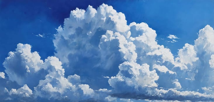 Blue sky and white clouds. Generative AI. High quality photo