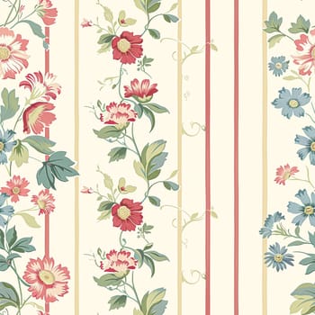 Seamless pattern, tileable floral holiday country cottage print, English countryside flowers theme for wallpaper, gift wrapping paper, scrapbook, fabric and product design inspiration
