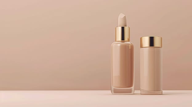 Make-up foundation cosmetics product, beige cosmetic makeup and skincare cream sample as luxury beauty brand design