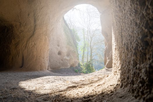 Panoramic image of Caves close to Brohl, Eifel, Rhineland-Palatinate, Germany