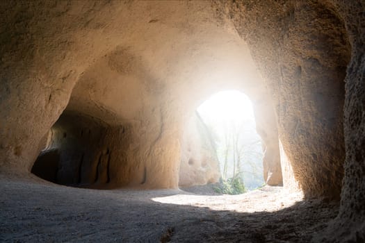 Panoramic image of Caves close to Brohl, Eifel, Rhineland-Palatinate, Germany