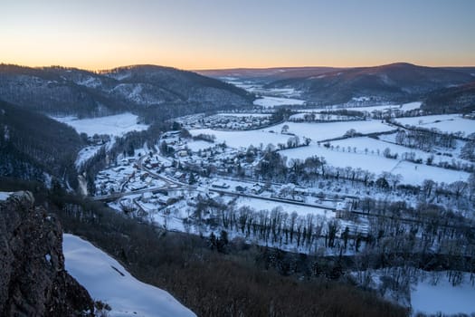 Panoramic image of landscape within the Eifel National Park, North Rhine Westphalia, Germany