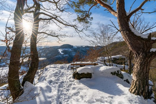 Panoramic image of landscape within the Eifel National Park, North Rhine Westphalia, Germany